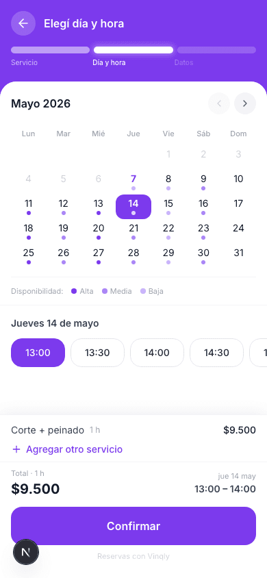 Tus clientes reservan en 2 minutos