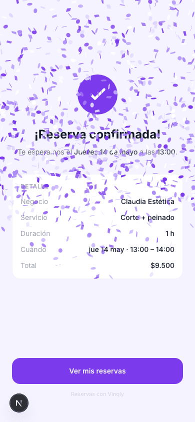 Confirmación de turno